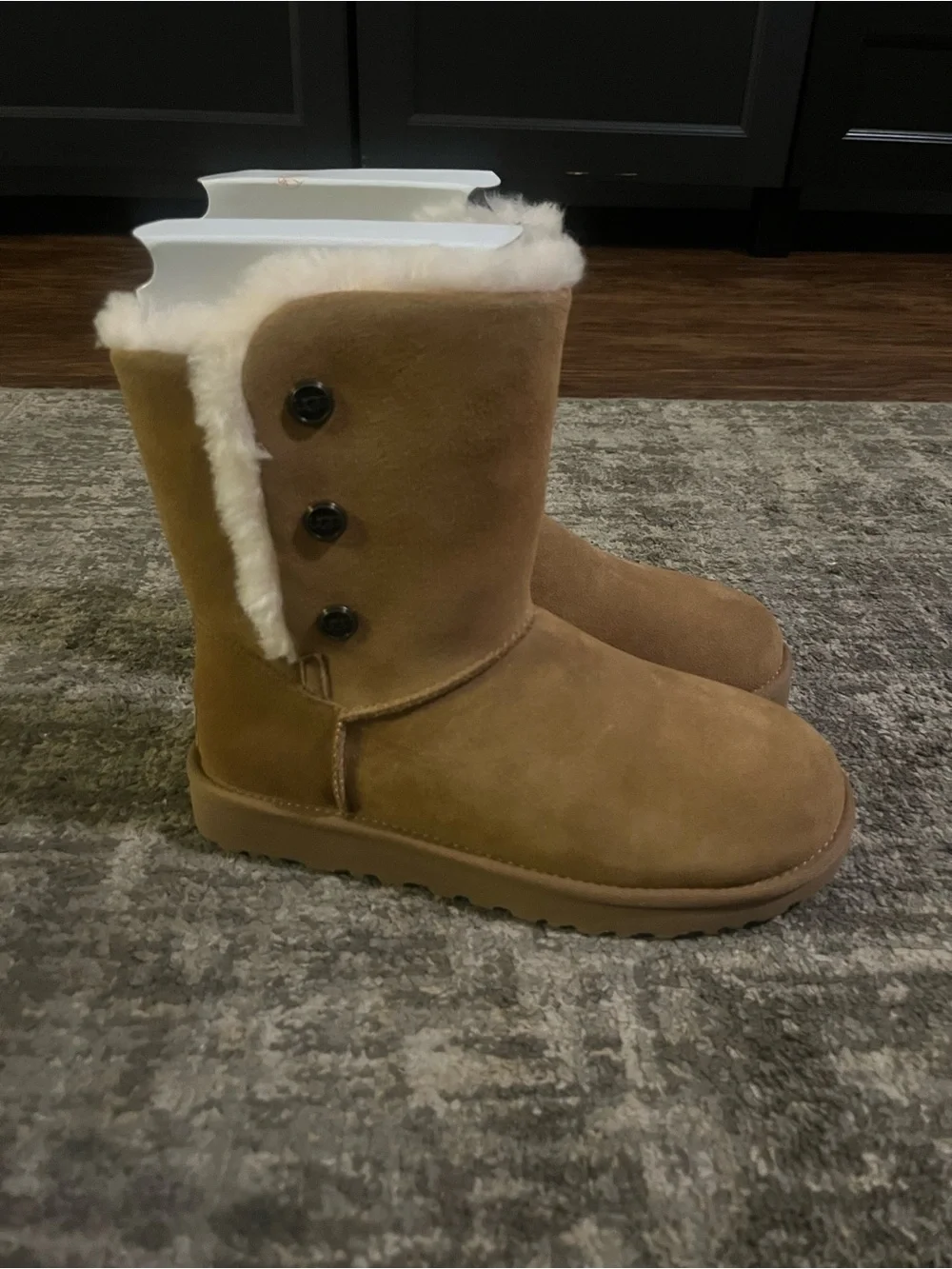 Women's Chestnut Shearling-Lined Suede Boots